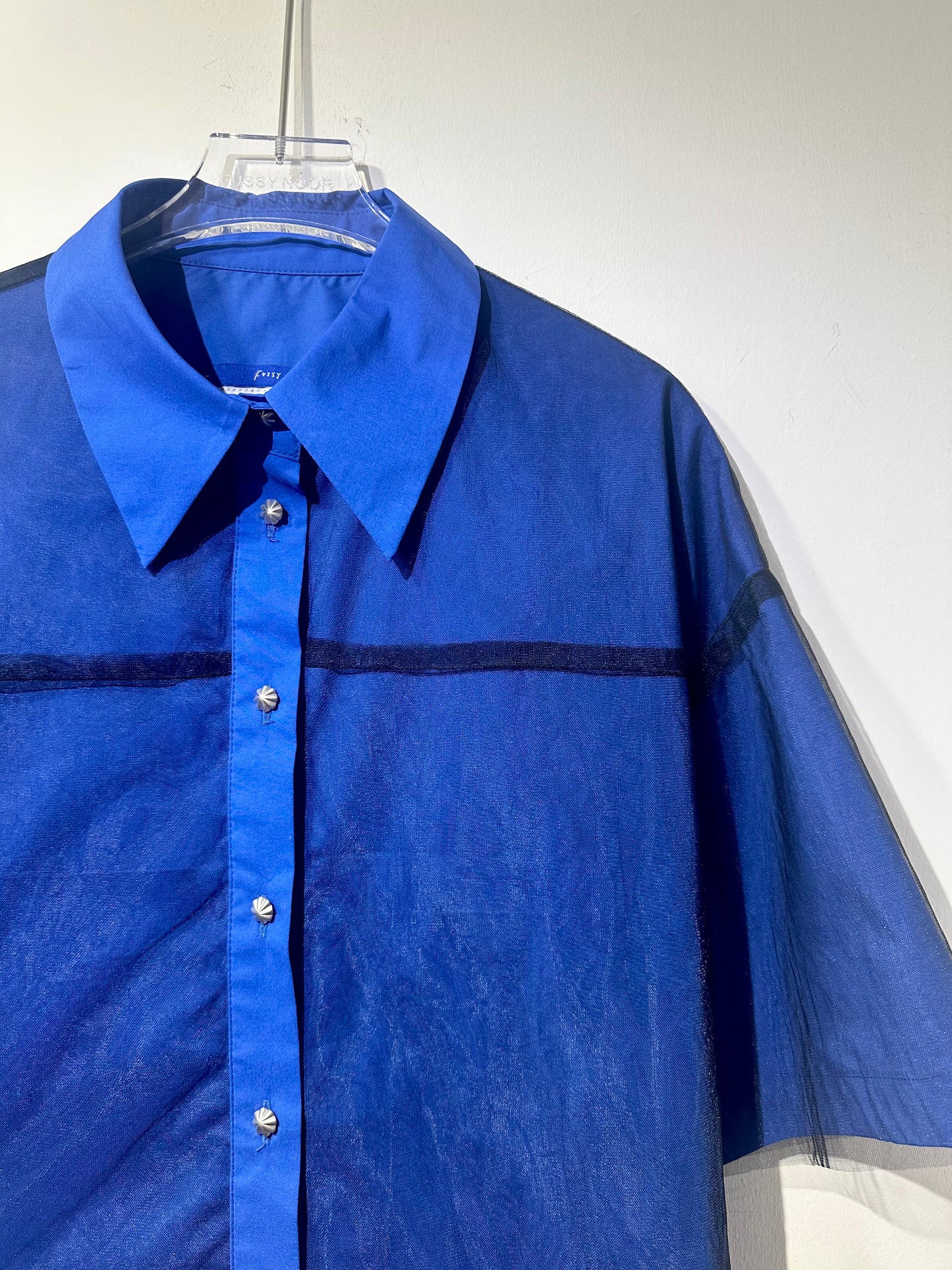 • FUSSY MADE • CHIC BLUE OVERLAY SHIRT