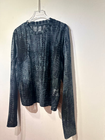 • FUSSY MADE • FILMY CROC VELOUR TOP