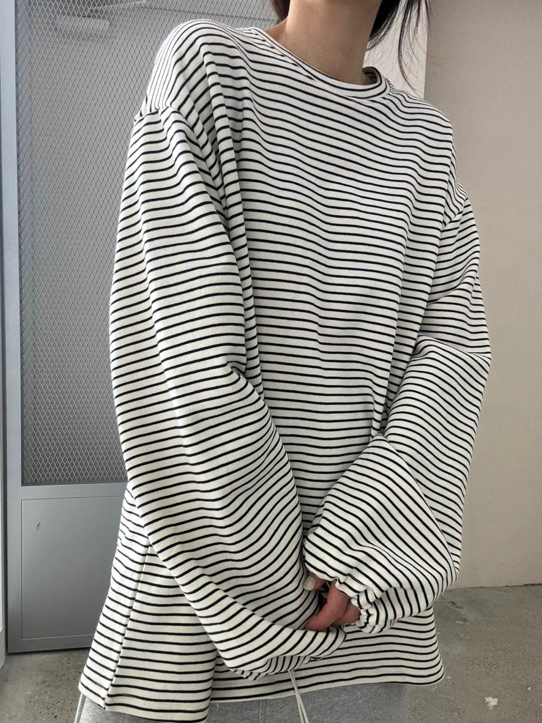 OVERSIZE STRIPE COTTON TEE