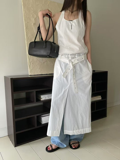 CALF LEATHER BAGUETTE BOXY HANDLE BAG