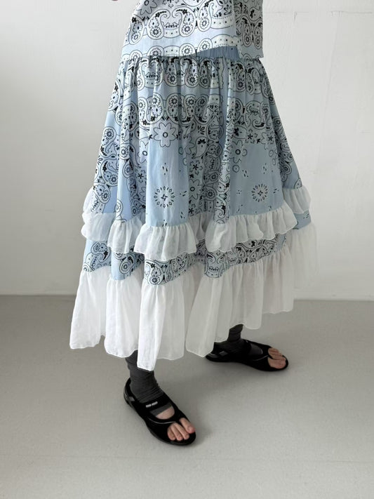 PAISLEY FLORAL PRINTED SKIRT