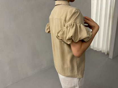 VOLUMIOUS PUFFY SLEEVES SHIRT