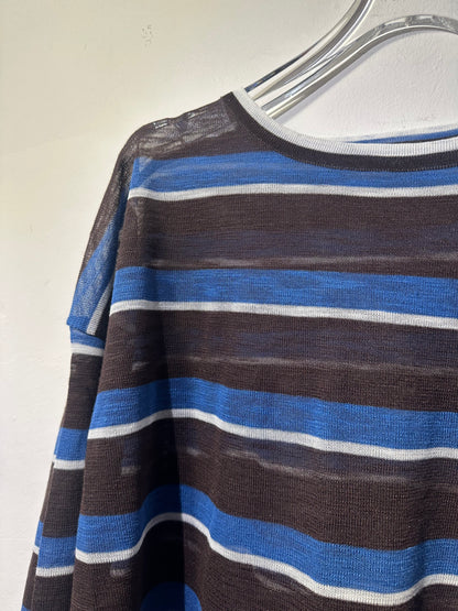 LIGHTWEIGHT SHEER BOLD STRIPE TOP