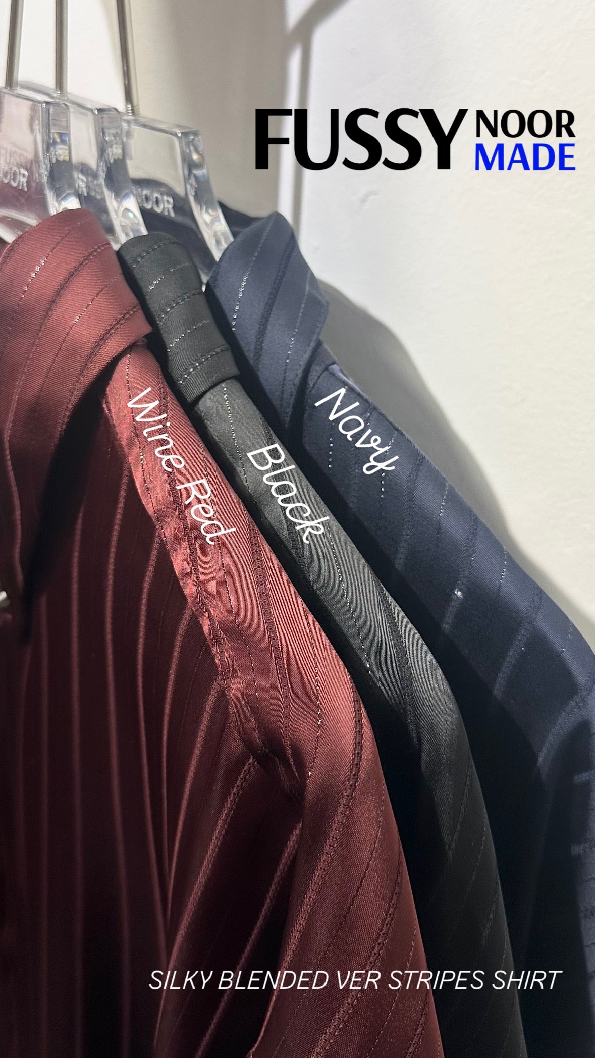 • FUSSY MADE • SILKY BLENDED VER STRIPES SHIRT