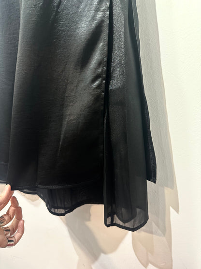 SHEER LAYERED SATIN SKIRT
