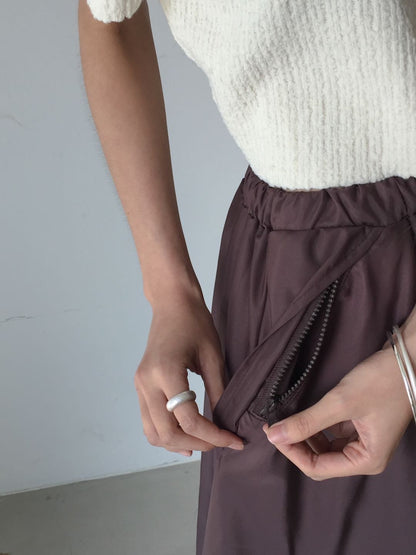 DRAWSTRING NYLON SKIRT