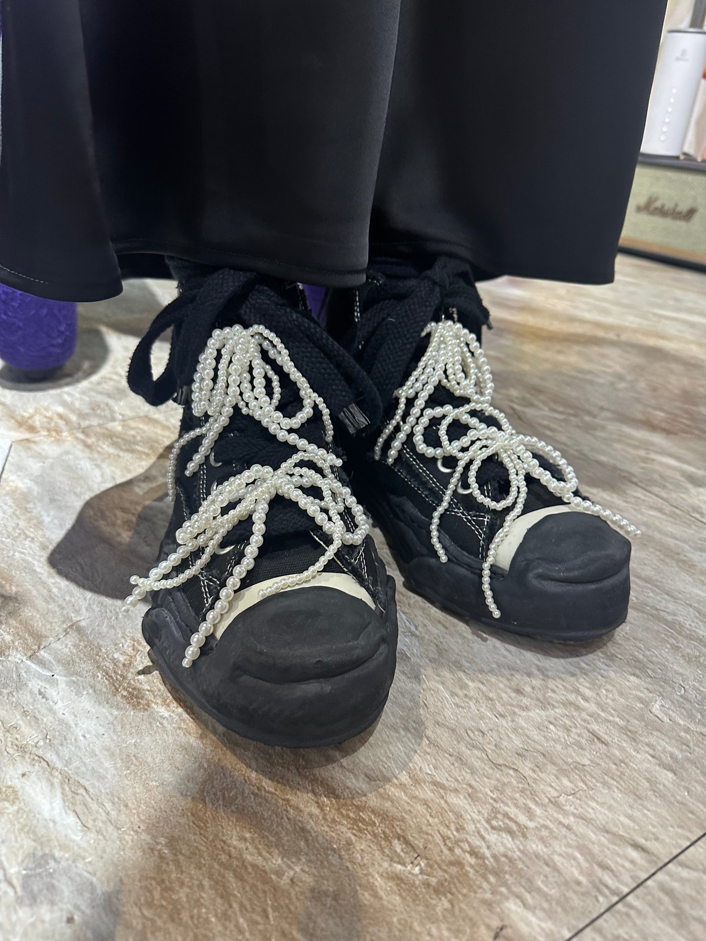 BIG PEARL RIBBON SHOES CLIPS