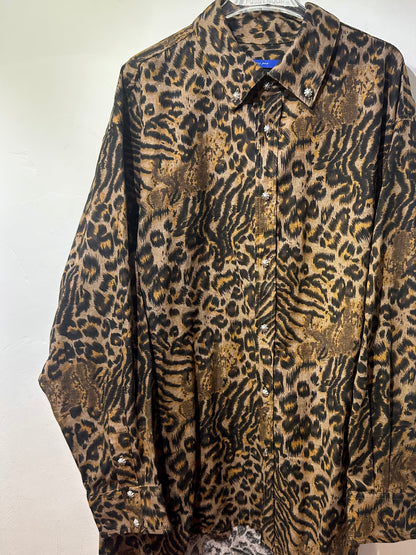 • FUSSY MADE • LINEN LEOPARD DIGITAL PRINTED SHIRT