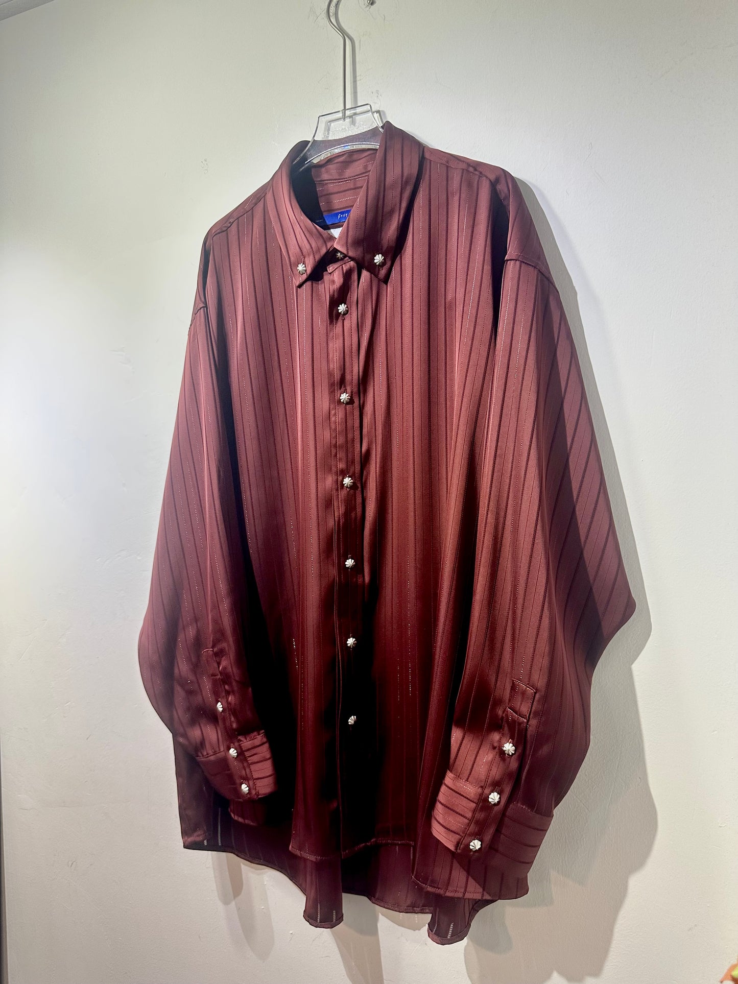 • FUSSY MADE • SILKY BLENDED VER STRIPES SHIRT