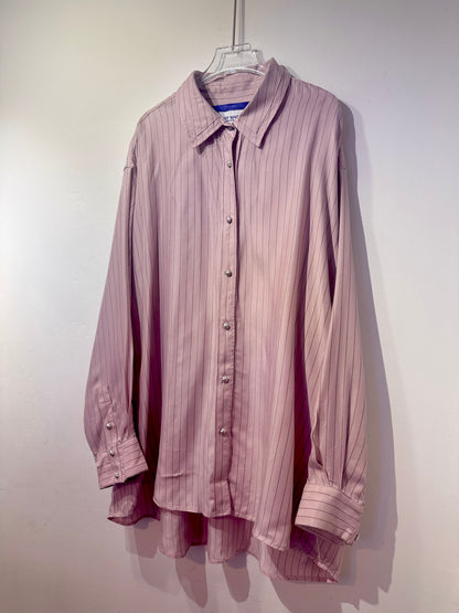 • FUSSY MADE • POWDER PINK PINSTRIPE CUPRO SHIRT