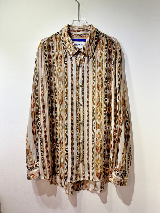 • FUSSY MADE • BOHEMIAN ETHNIC PRINTED CHIFFON SHIRT