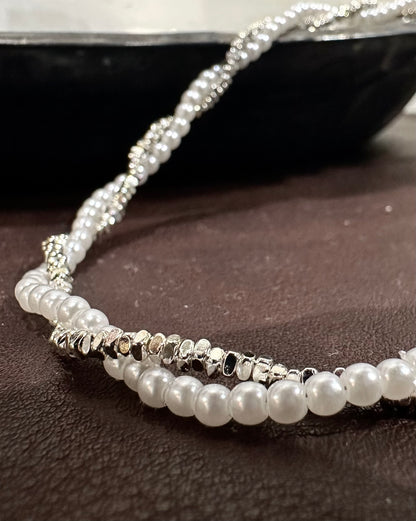 925 PEARLY TWIST BEADS NECKLACE