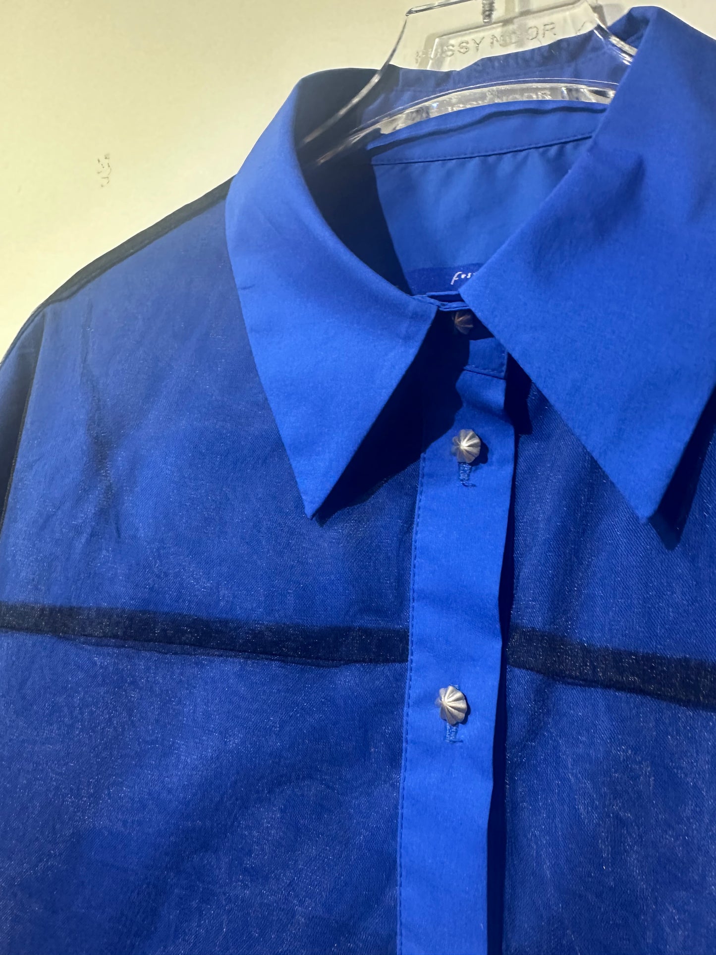• FUSSY MADE • CHIC BLUE OVERLAY SHIRT