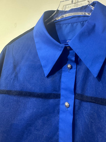 • FUSSY MADE • CHIC BLUE OVERLAY SHIRT