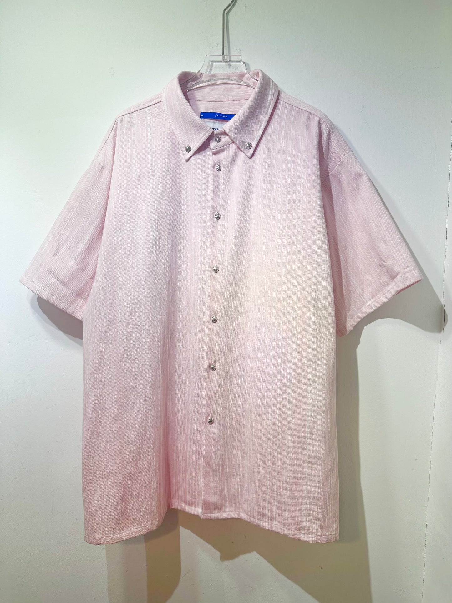 • FUSSY MADE •SWEET PINK VERTICAL STRIPE DENIM SHIRT
