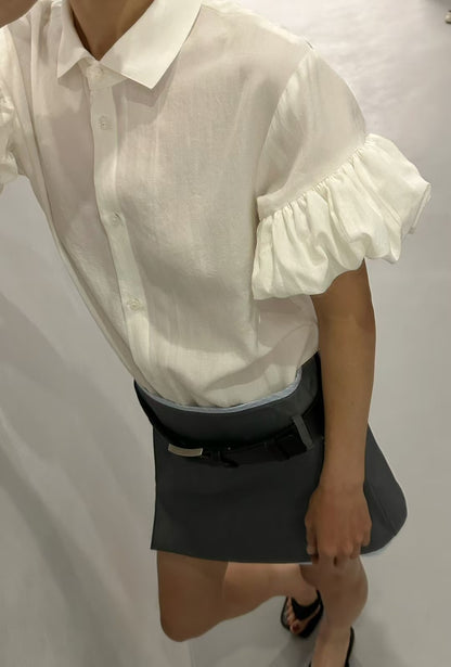 VOLUMIOUS PUFFY SLEEVES SHIRT