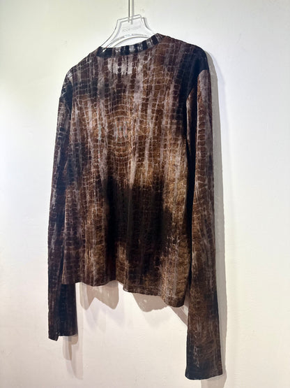 • FUSSY MADE • FILMY CROC VELOUR TOP