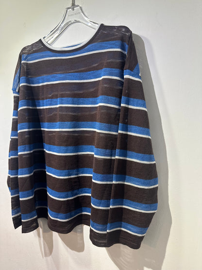 LIGHTWEIGHT SHEER BOLD STRIPE TOP