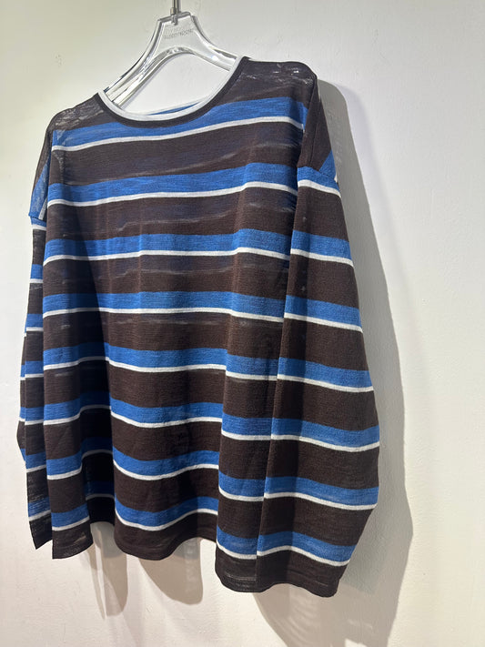 LIGHTWEIGHT SHEER BOLD STRIPE TOP