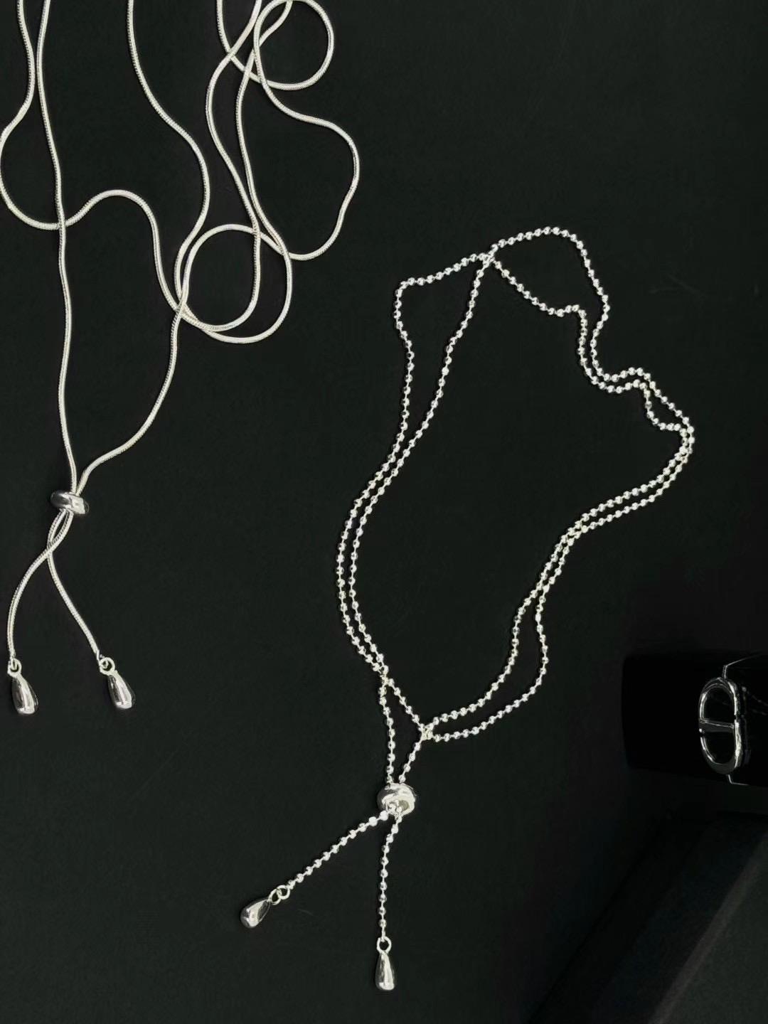 925 CHAIN LOOP TIE NECKLACE