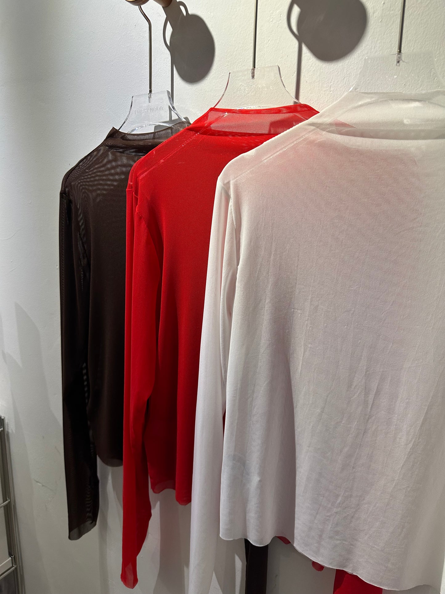 • FUSSY MADE • MOCK NECK MESH TOP