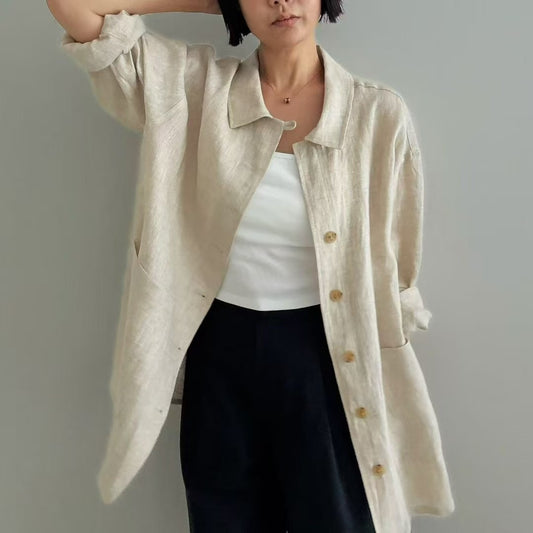 LINEN WORKER SHIRT JACKET