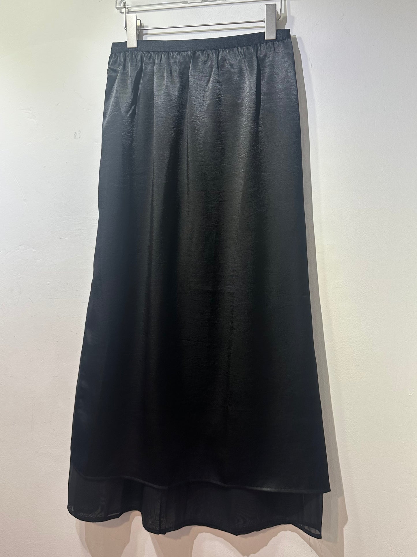 SHEER LAYERED SATIN SKIRT