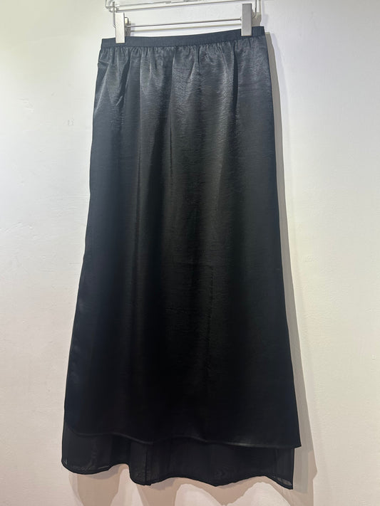 SHEER LAYERED SATIN SKIRT