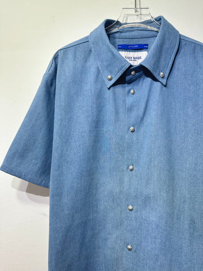 • FUSSY MADE • LIGHT BLUE HUE DENIM SHIRT ( WITH SCARF )