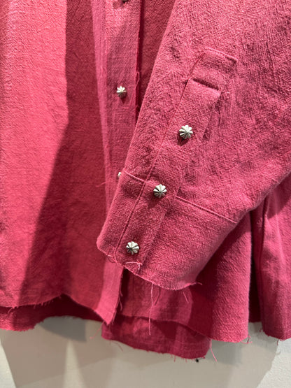• FUSSY MADE • FRAYED EDGE PINK SHIRT