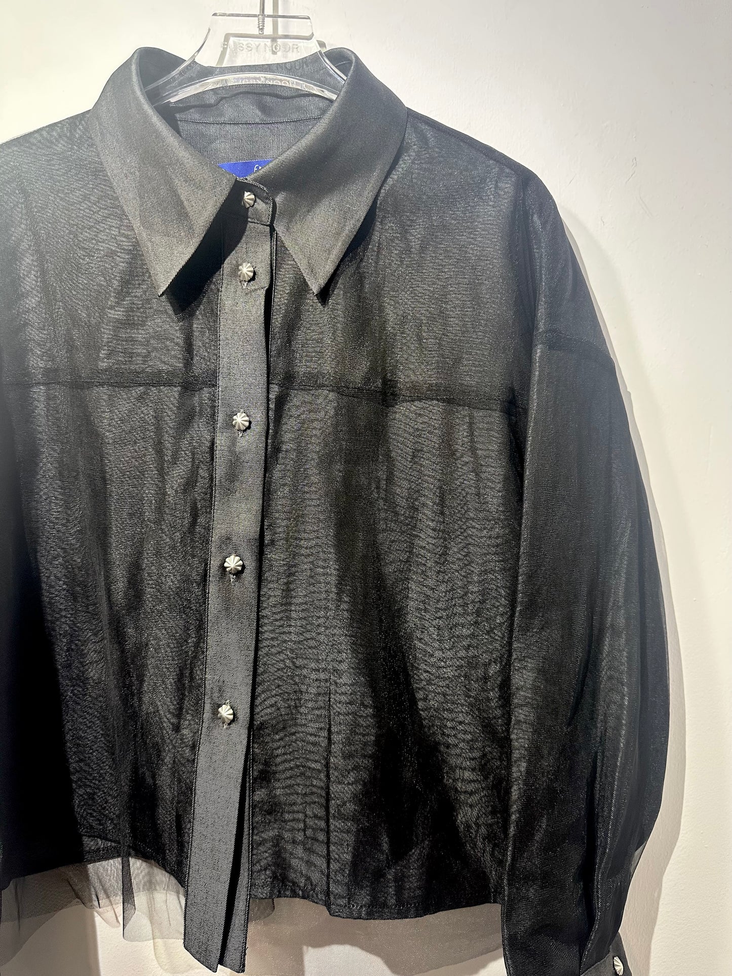 • FUSSY MADE • RAVEN MESH LAYERING CROP SHIRT