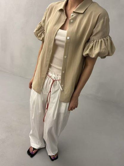 VOLUMIOUS PUFFY SLEEVES SHIRT