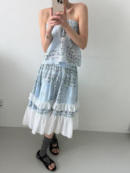 PAISLEY FLORAL PRINTED SKIRT