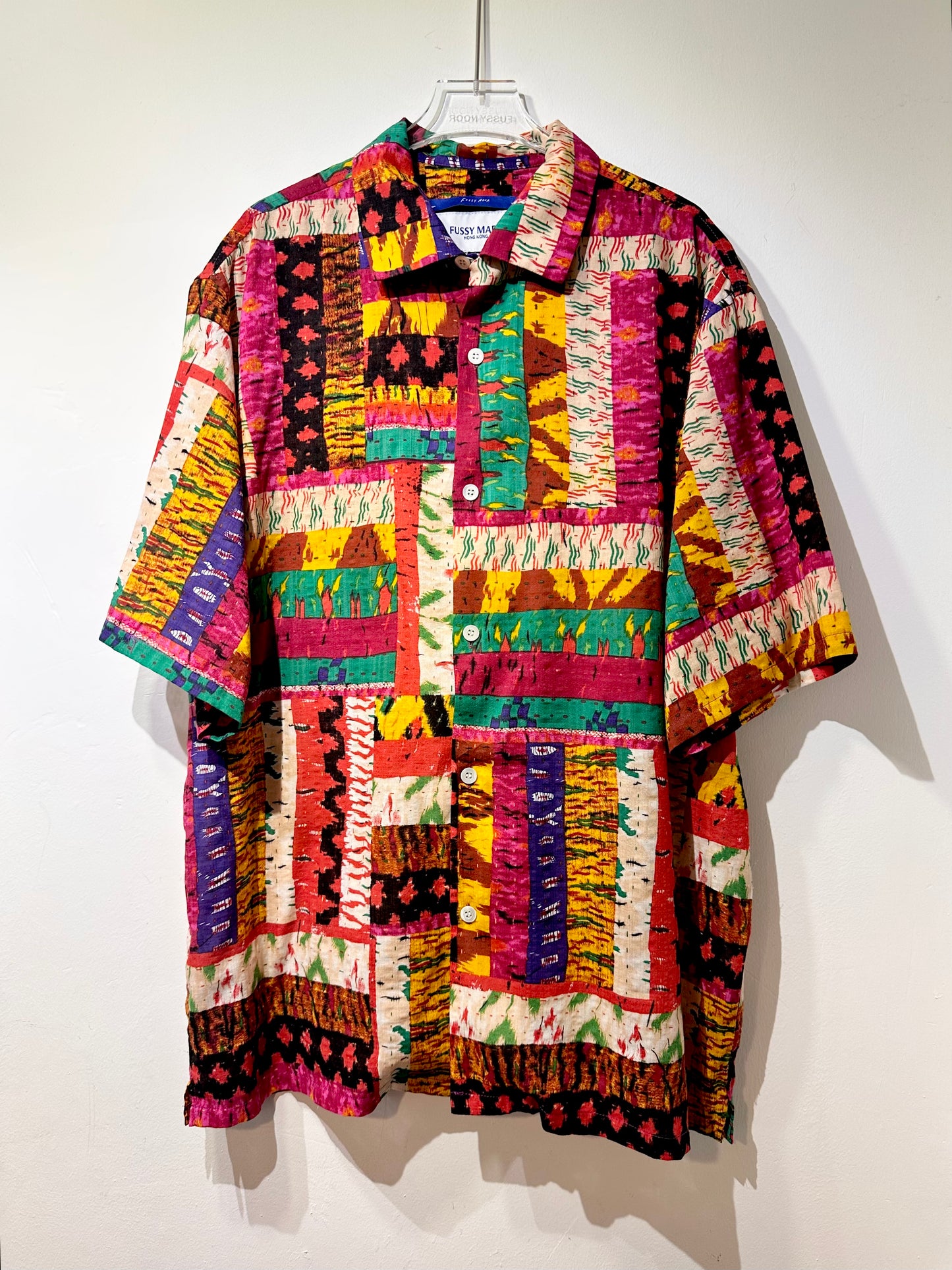 • FUSSY MADE • PATTERN BLENDED SHIRT - SHORT SLEEVES