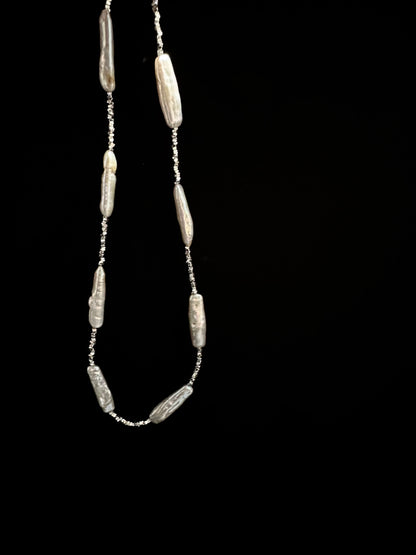 925 LONG FRESHWATER PEARL MIX NECKLACE