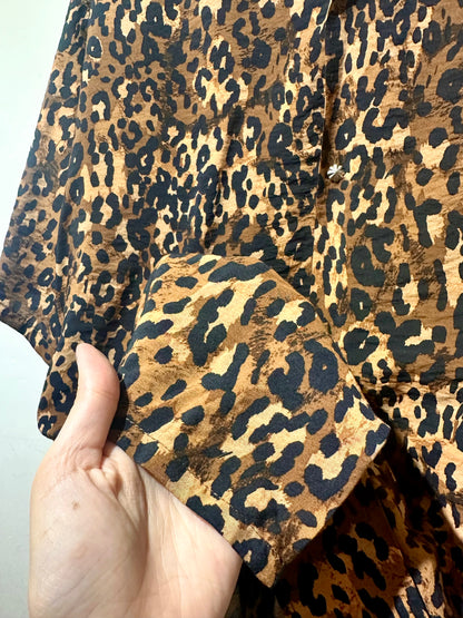 • FUSSY MADE • TAN BOLD LEOPARD SHIRT