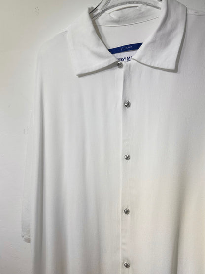 • FUSSY MADE • MILKY COTTON-LINEN BLEND SHIRT
