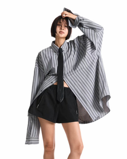 URBAN STRIPED LOOSE SHIRT