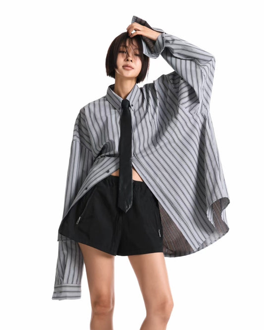 URBAN STRIPED LOOSE SHIRT
