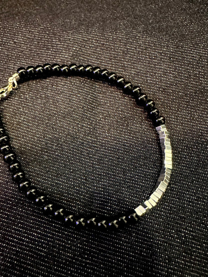 925 SQUARE ROUND BEADS BRACELET