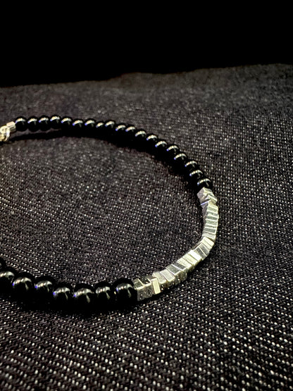 925 SQUARE ROUND BEADS BRACELET