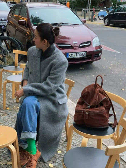 SUEDE FLAP-TOP BACKPACK