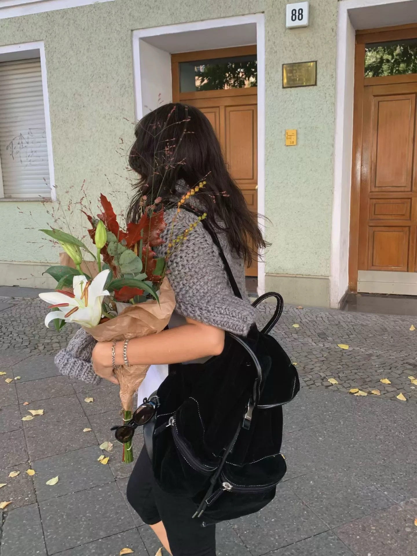 SUEDE FLAP-TOP BACKPACK