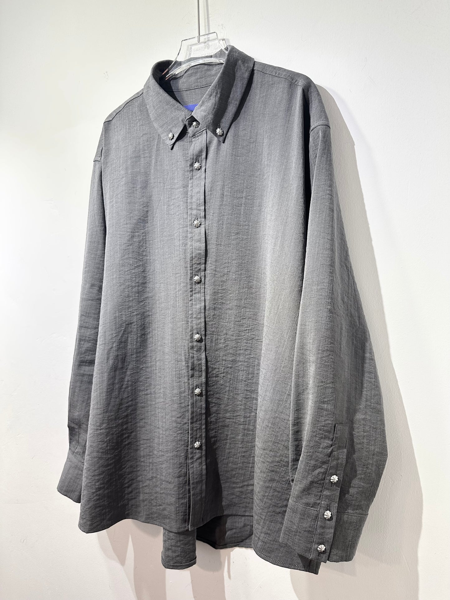 • FUSSY MADE • GRAPHITE CHAMBRAY SHIRT WITH SCARF