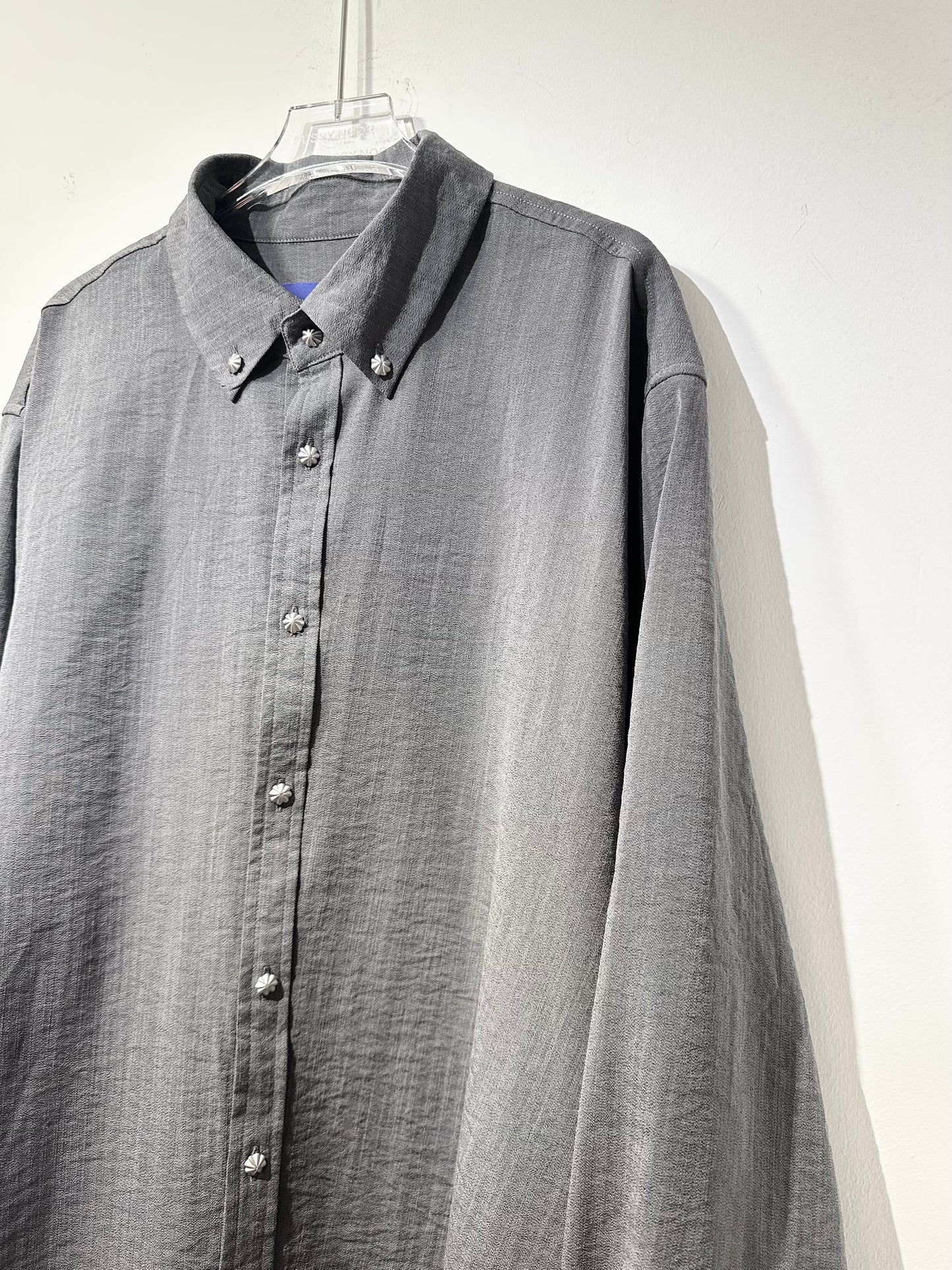 • FUSSY MADE • GRAPHITE CHAMBRAY SHIRT WITH SCARF