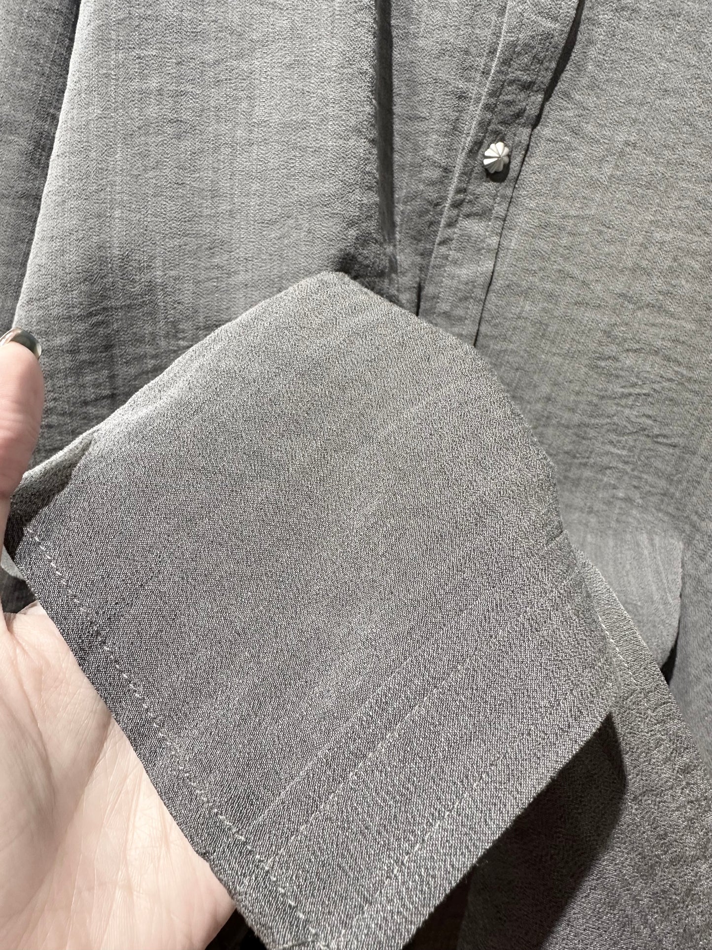 • FUSSY MADE • GRAPHITE CHAMBRAY SHIRT WITH SCARF