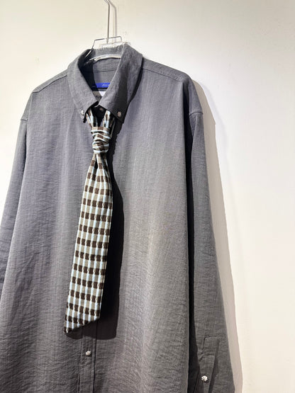 • FUSSY MADE • GRAPHITE CHAMBRAY SHIRT WITH SCARF