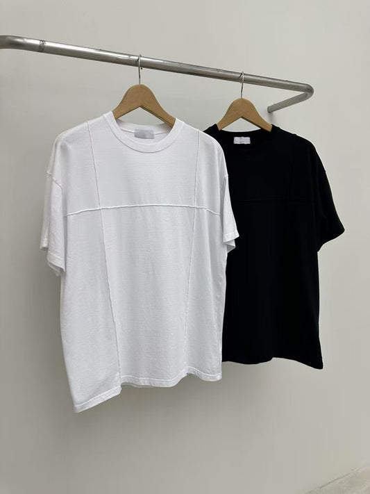 GRID SEAM PLAIN TEE