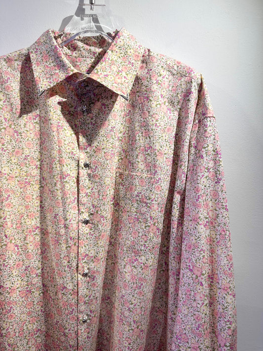 • FUSSY MADE • FLOWER BLOSSOM SHIRT / SHORT SLEEVES ( LIBERTY OF LONDON FABRIC )
