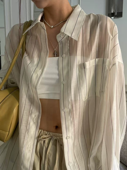 AIRY PINSTRIPE SHIRT
